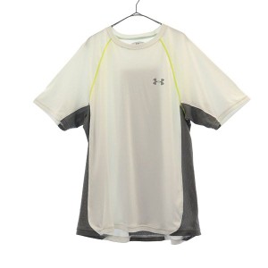 アンダーアーマー プリント トレーニングシャツ LG ホワイト UNDER ARMOUR 半袖 Tシャツ スポーツ ウォームアップ ロゴ メンズ 230915