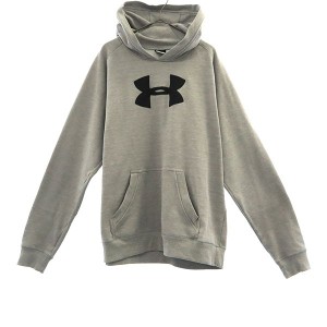 アンダーアーマー ロゴワッペン スウェットパーカー MD グレー UNDER ARMOUR メンズ 230918