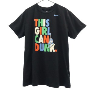 ナイキ プリント トレーニングシャツ L ブラック NIKE 半袖 Tシャツ スポーツ ウォームアップ レディース 230928