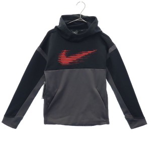 未使用 ナイキ プリント スウェットパーカー M ブラック NIKE プルオーバー キッズ 230929