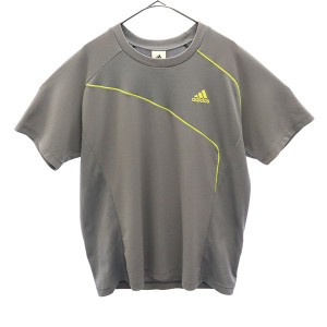 アディダス プリント トレーニングシャツ L グレー adidas 半袖 Tシャツ スポーツ ウォームアップ ロゴ メンズ 231020