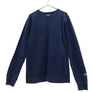 チャンピオン リバースウィーブ ロゴワッペン 長袖 Tシャツ MEDIUM ネイビー Champion メンズ 231116