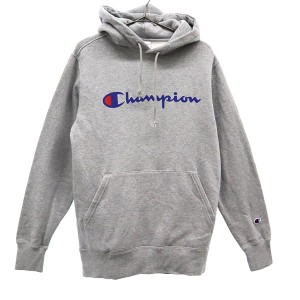 チャンピオン ロゴプリント 長袖 スウェットパーカー MEDIUM グレー Champion 裏起毛 プルオーバー トレーナー メンズ 231127