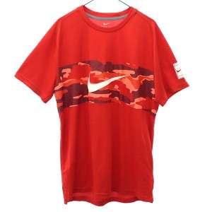 ナイキ 迷彩 トレーニング 半袖 ウェア L レッド NIKE Tシャツ スポーツ ロゴプリント メンズ 231228