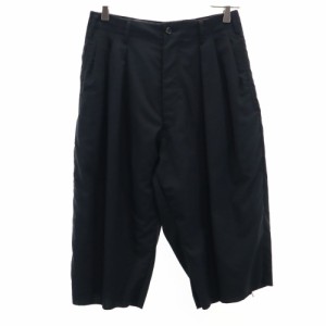 ヨウジヤマモト 日本製 ウール ショートパンツ M ブラック Yohji Yamamoto カットオフ メンズ 240426