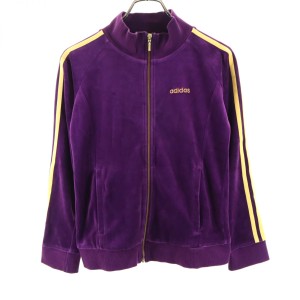 アディダス 長袖 ベロア ジップジャケット S パープル系 adidas レディース 240311