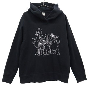 ユニクロ カウズ セサミストリート コラボ プリント 長袖 スウェットパーカー L UNIQLO KAWS SESAME STREET レディース 240128