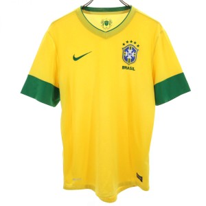 ナイキ ブラジル代表 サッカー 半袖 Vネック ウェア S イエロー系 NIKE メンズ 240312