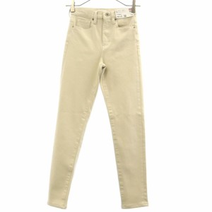 未使用 ユニクロジーンズ ハイライズ アンクル スキニーデニムパンツ W21 ベージュ UNIQLO JEANS ジーパン レディース 240426