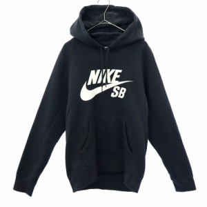 ナイキエスビー ロゴプリント スケボー 長袖 ウェア S ブラック NIKE SB スウェットパーカー プルオーバー トレーナー メンズ 240205