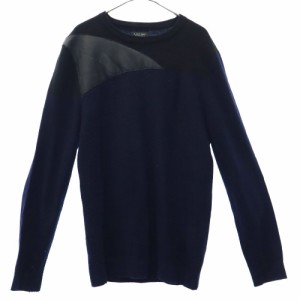 ザラマン 切替 長袖 セーター M ネイビー ZARA MAN ニット メンズ 240303