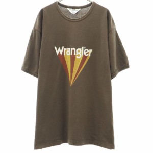 ラングラー ロゴプリント 半袖 Tシャツ XL ブラウン系 WRANGLER メンズ 240512