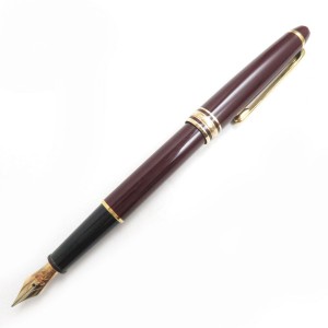 良品△MONTBLANC モンブラン マイスターシュテュック #144 ペン先14K Mニブ ホワイトスター 万年筆 ボルドー×ゴールド ドイツ製 人気◎