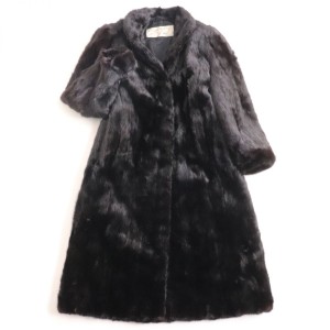 良品●HARAJUKU MOTHER ハラジュクマザー MINK ミンク 本毛皮超ロングコート ダークブラウン 毛質艶やか・柔らか◎