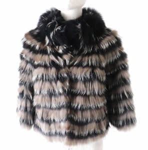 極美品★正規品　RED VALENTINO　レッドヴァレンティノ　毛皮　 FOXファー　デザイン　ショートジャケット　マルチ　レディース　38