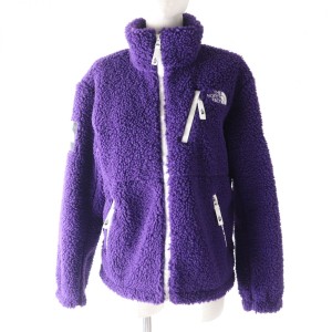 美品★韓国正規品 THE NORTH FACE ザ ノースフェイス NJ4FM50 RIMO FLEECE JACKET ロゴパッチ付き ZIP UP フリースジャケット パープル X