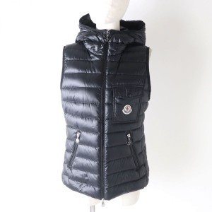 未使用品★定価210100円 正規品 MONCLER モンクレール GLYGOSベスト レディース フード・ロゴZIP付き ブラック 黒 2 タグ付き