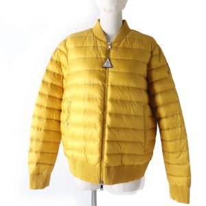 未使用品☆正規品 MONCLER モンクレール 20SS ABRICOT デカロゴワッペン付 ZIP UP ダウンジャケット イエロー 4 レディース  ハンガー付