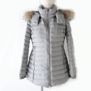 美品☆正規品 TATRAS タトラス Rライン LTA18A4652 PRIMULA  シルク混 ラクーンファー・フード付 ZIP UP ダウンジャケット グレー 01