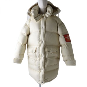 未使用品◎正規品 GUCCI ×THE NORTH FACE グッチ×ノースフェイス 22SS 671794 アームロゴフーデッドロングダウンジャケット アイボリー