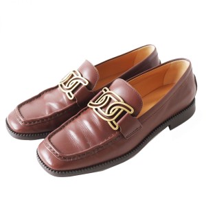 美品◎TOD’S トッズ Gommino ゴンミーニ  レディース レザー ドライビングシューズ／モカシン ブラウン×ゴールド 36 1／2 箱・保管袋付