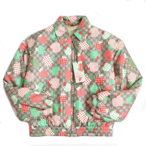 未使用品●2021年製 GUCCI グッチ 663648 GGアップル 中綿入り ジップジャケット/スイングトップ マルチカラー 46 伊製 正規品 タグ付