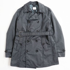 極美品●ARMANI COLLEZIONI アルマーニコレッツィオーニ 中綿入り  トレンチコート WATER REPELLENT グレー 46 正規品 メンズおすすめ◎