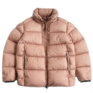 極美品●20-21AW MONCLER モンクレール CEVENNE/セヴェンヌ LONGUE SAISON ロゴワッペン/プリント付き ダウンジャケット ピンク 0 正規品