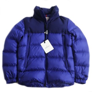 未使用品●19-20AW MONCLER モンクレール FAIVELEY/フェヴレ ロゴワッペン付き フーデッドダウンジャケット ブルー 3 正規品 メンズ