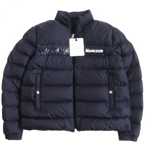 極美品●18-19AW MONCLER モンクレール SERVIERES ロゴワッペン付き WZIP ダウンジャケット ダークネイビー 5 国内正規品 メンズ