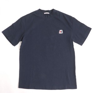 美品◆MONCLER モンクレール 21SS ロゴワッペン 半袖 モックネック Tシャツ トップス ネイビー XS メンズ 正規品