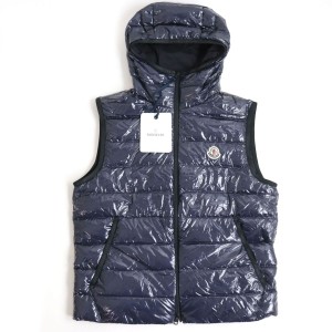 極美品●MONCLER モンクレール TIB/チブ ロゴワッペン付き ダブルジップ ダウンベスト ボルドー 0 正規品 メンズ 秋冬おすすめ◎