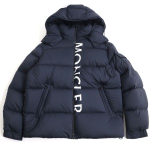 美品◆20-21AW MONCLER モンクレール MAURES/モーレス ラバーワッペン付き ダブルジップ ダウンジャケット ネイビー 4 正規品 ハンガー付