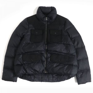 美品□MONCLER/モンクレール ミハラヤスヒロ KIKU ウール切り替え ダブルジップ ダウンジャケット/パフィージャケット ブラック 0 メンズ