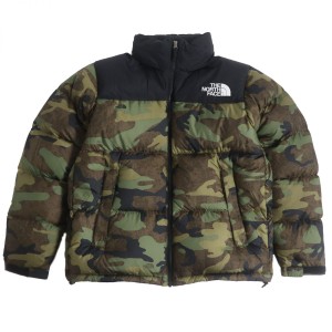 美品□ザ　ノースフェイス ND92235 NOVELTY NUPTSE JACKET フード入り ZIPUP ヌプシジャケット/ダウンジャケット M カモフラ 正規品 メン