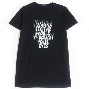 美品□DIOR/ディオール オム 0H3369450107 コットン100％ クルーネック 半袖 レタリングTシャツ/カットソー ブラック S 正規品 メンズ◎