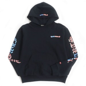 美品□クロムハーツ 2990-304-6093 MATTYBOY AMERICA HOODIE アームロゴプリント プルオーバー パーカー/フーディー 黒 S USA製 正規品