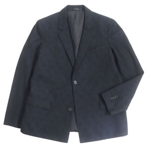 美品□JIL SANDER/ジルサンダー JSMH135219 総柄 シングル テーラードジャケット/ブレザー ダークネイビー 46 イタリア製 正規品 メンズ