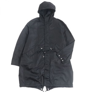 美品□21AW DIOR/ディオール オム 033C313B4732 バックロゴ WZIP フーデッド ナイロンコート/モッズコート ブラック 46 イタリア製 正規