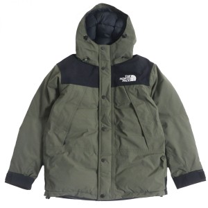 美品□ザ・ノースフェイス ND91930 Mountain Down Jacket GORE-TEX フーデッド WZIP マウンテンダウンジャケット カーキ S 正規品 メンズ