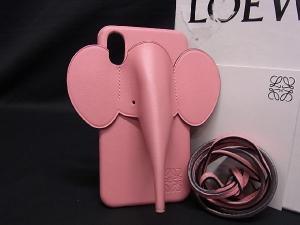 美品】ロエベ エレファント iPhone X / XS ケース茶 ストラップ付