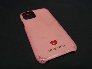 miumiu iPhone11ケース ピンク