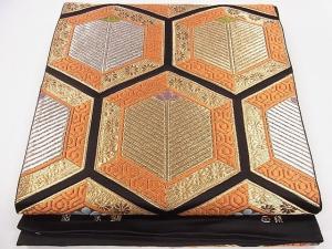 平和屋着物○西陣 服部織物謹製 六通柄袋帯 石畳文 金銀糸