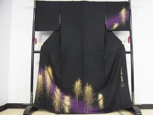 黒留袖＊和田光正　袷着物 　金彩　四季の花柄 比翼付 礼装 黒 正絹 11DB2 黒留袖＊和田光正 袷着物 金彩 四季の花柄 比翼付 礼装 黒 正絹