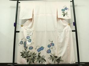 平和屋着物▽訪問着 単衣 草花文 正絹 逸品 AAAZ9081fy