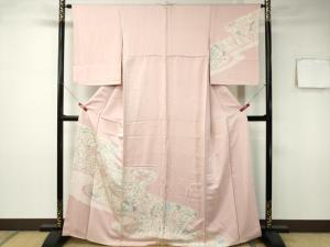 お値下作家者。訪問着。付下げ。辻が花 レンタル】訪問着 20点セット 紫 辻が花 金彩 フリーサイズ