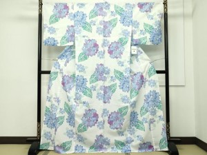 平和屋本店■極上　夏物　小紋・浴衣兼用　セオアルファ　MIMATSU　紫陽花　未使用　CZAA2225s5