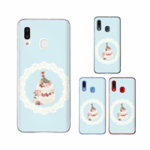 au Galaxy A30 SCV43 スマホ ケース カバー GalaxyA30 ギャラクシーA30 うさぎ ケーキ