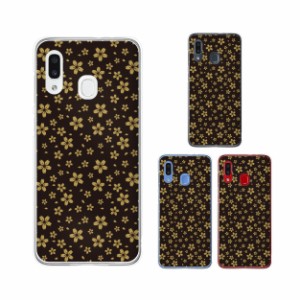 au Galaxy A30 SCV43 スマホ ケース カバー GalaxyA30 ギャラクシーA30 和柄3 桜 ブラック