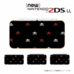 new ニンテンドー 2DS LL ケース カバー 2DSLL Nintendo スカル2 ガイコツ ブラック レッド 送料無料